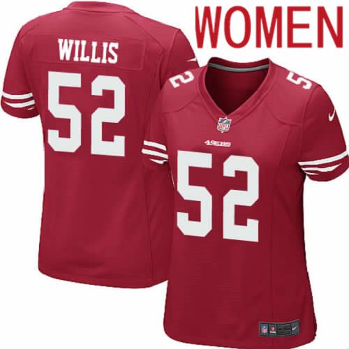 Women San Francisco 49ers 52 Patrick Willis Nike Scarlet Player Game NFL Jersey